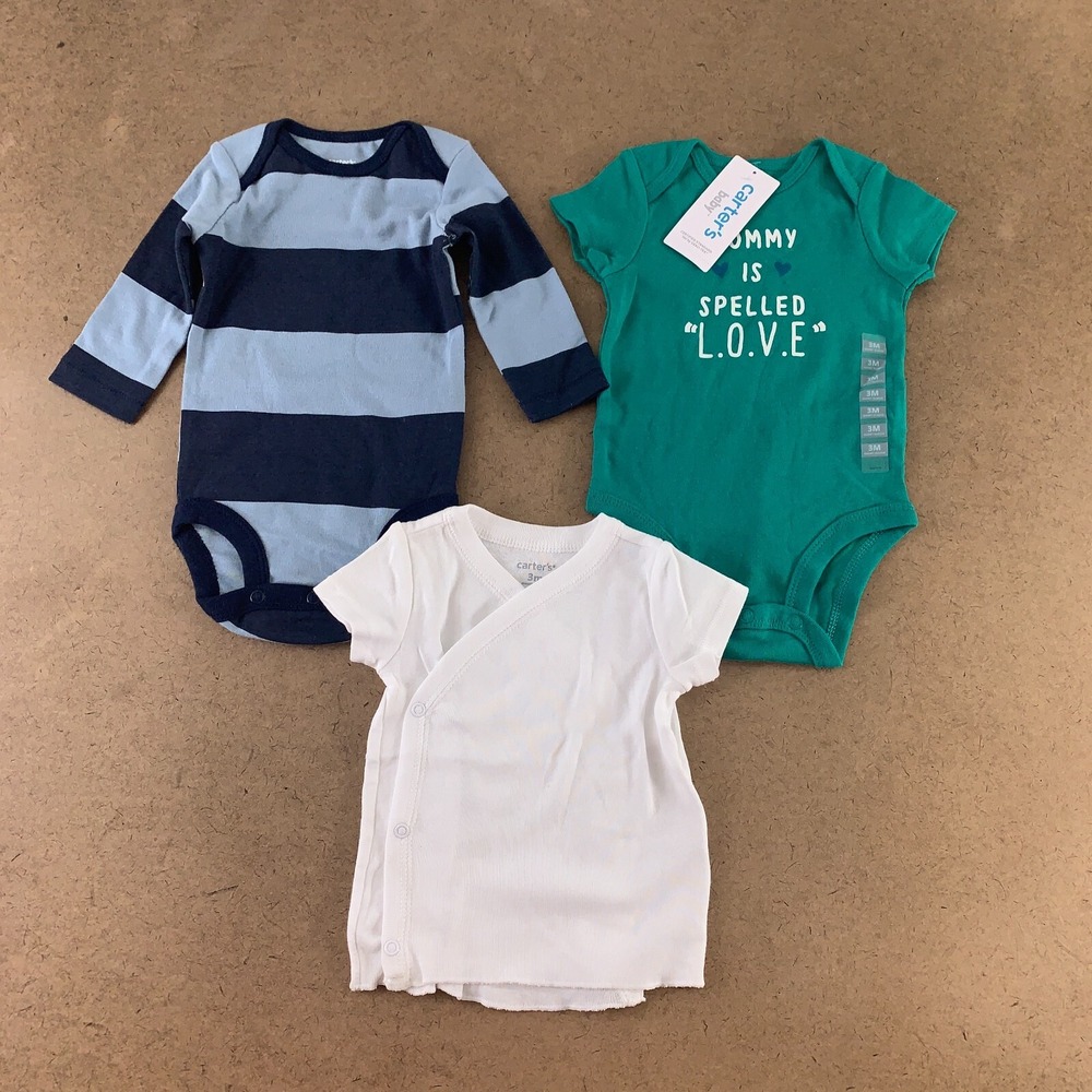 Carter's Baby Size 3 Months Colorful Assorted Bodysuits & T-Shirt 3 Pieces NWT